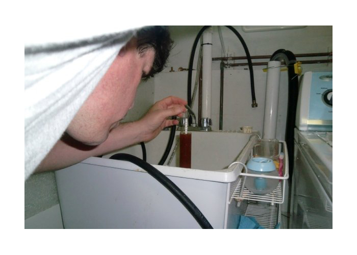 Taking specific gravity reading